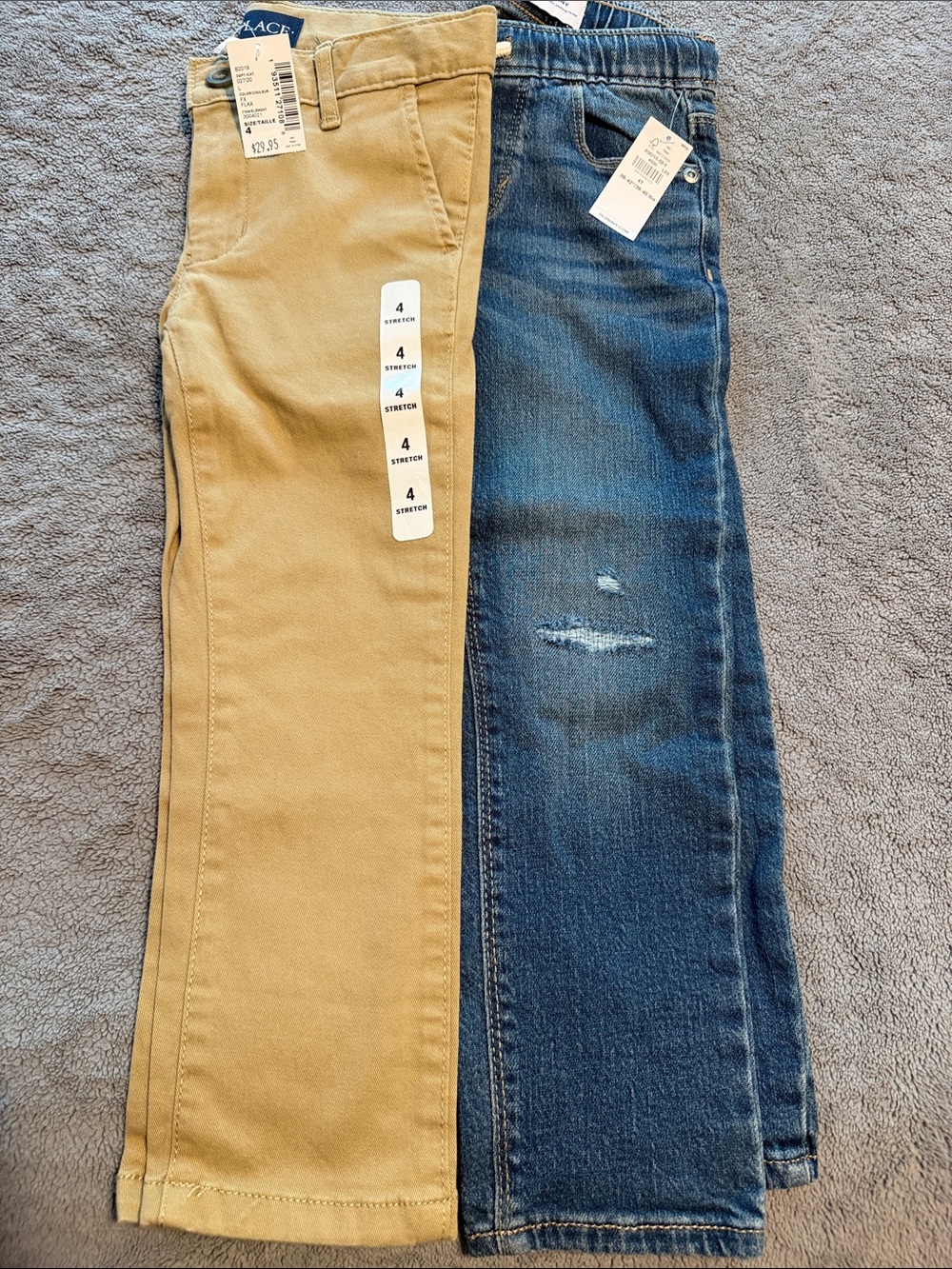NWT Bundle of 2 Boys size 4 / 4T pants - khaki Children’s Place and Denim Jeans
